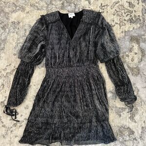 MISA LOS ANGELES MARERYN Black Shimmer Dress